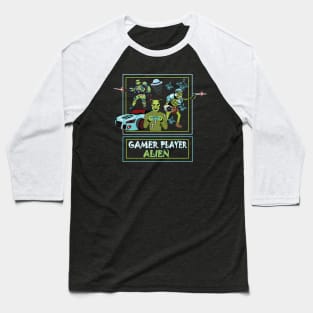 Gamer Player Alien Baseball T-Shirt